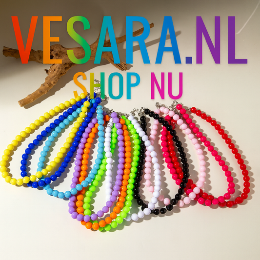 glanzende kralen ketting!
